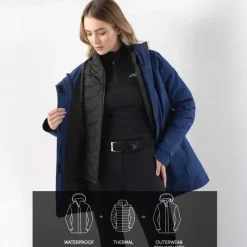 EQUILINE Blouson long imperméable 3 en 1 Cater><noscript><img data-lazyloaded=