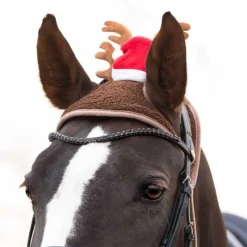 QHP Bonnet de Noël avec bois pour chevaux> Bonnet