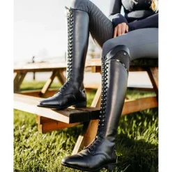 QHP Bottes d'équitation à lacets Hailey Larges> Bottes D'Équitation