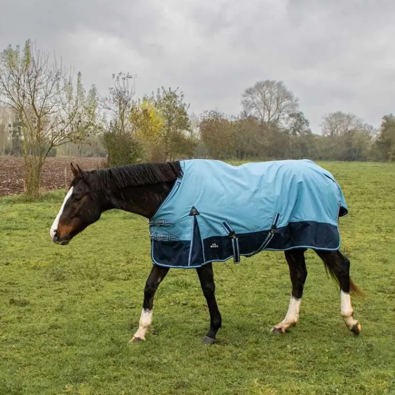 HORSE & GO Chemise imperméable doublée Coton Bleu Gris> Chemise Imperméable|Couverture D'Extérieur