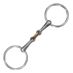 PRIVILEGE EQUITATION Mors 2 anneaux double brisure cuivre> Mors Simple|Mors Double Brisure
