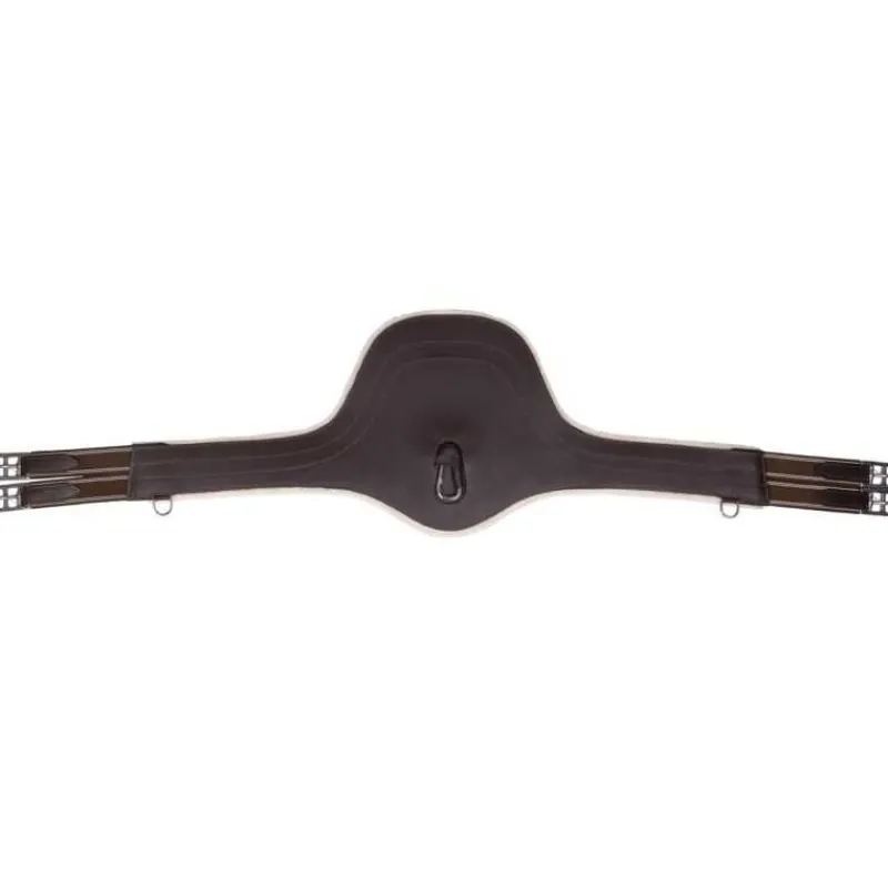 QHP Sangle bavette avec fourrure détachable> Sangle En Cuir|Sangle Bavette