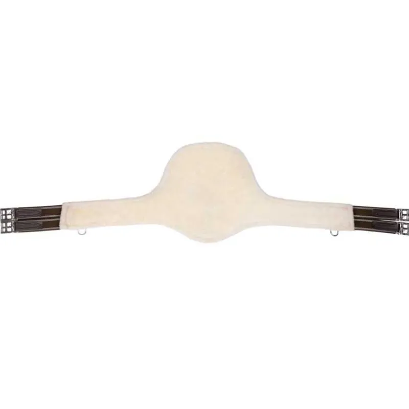 QHP Sangle bavette avec fourrure détachable> Sangle En Cuir|Sangle Bavette