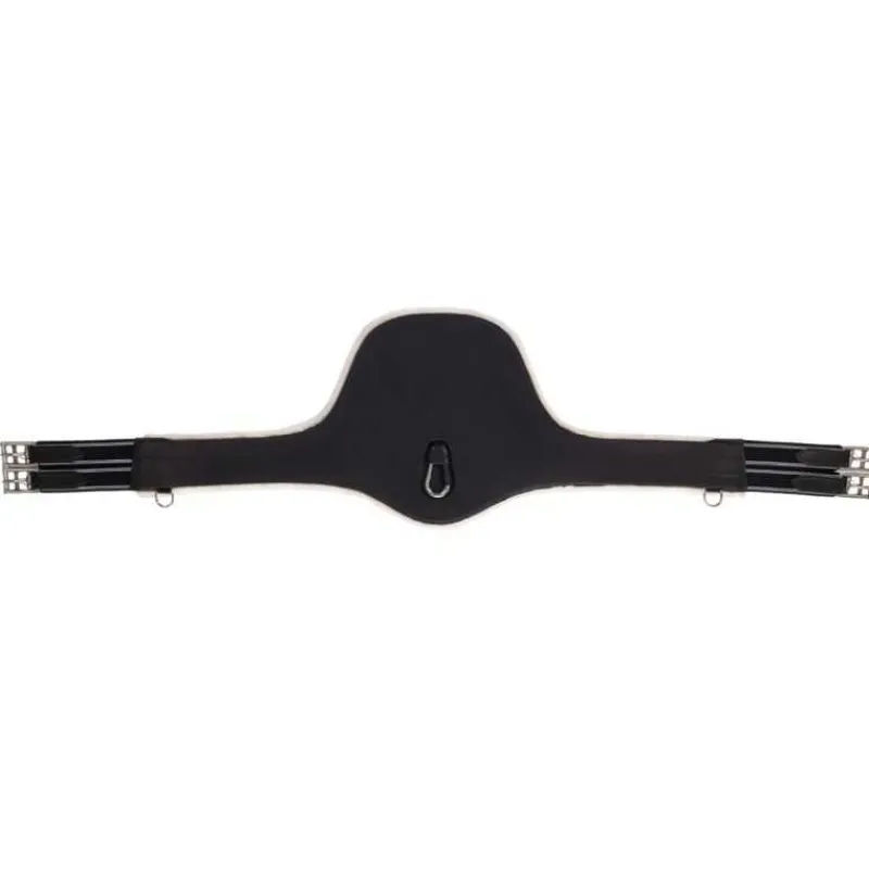 QHP Sangle bavette avec fourrure détachable> Sangle En Cuir|Sangle Bavette