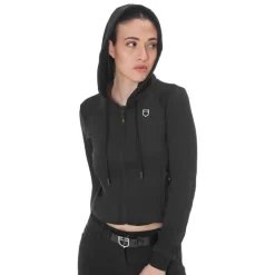 EQUESTRO Sweat court zippé pour femme><noscript><img data-lazyloaded=