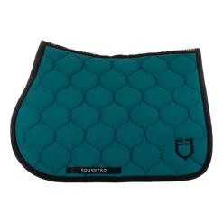 EQUESTRO Tapis de selle mixte Black Line Pétrole><noscript><img data-lazyloaded=